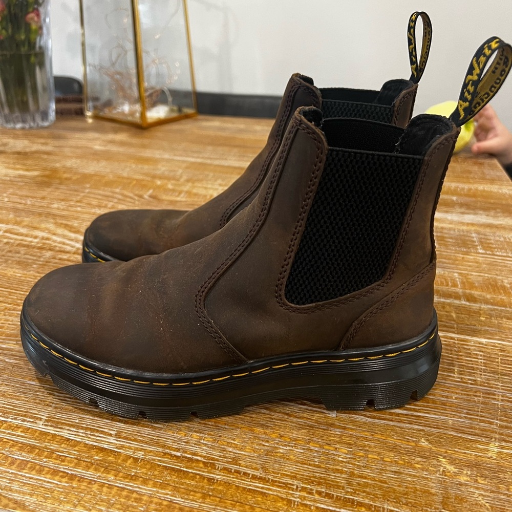 Brown slip on doc martens